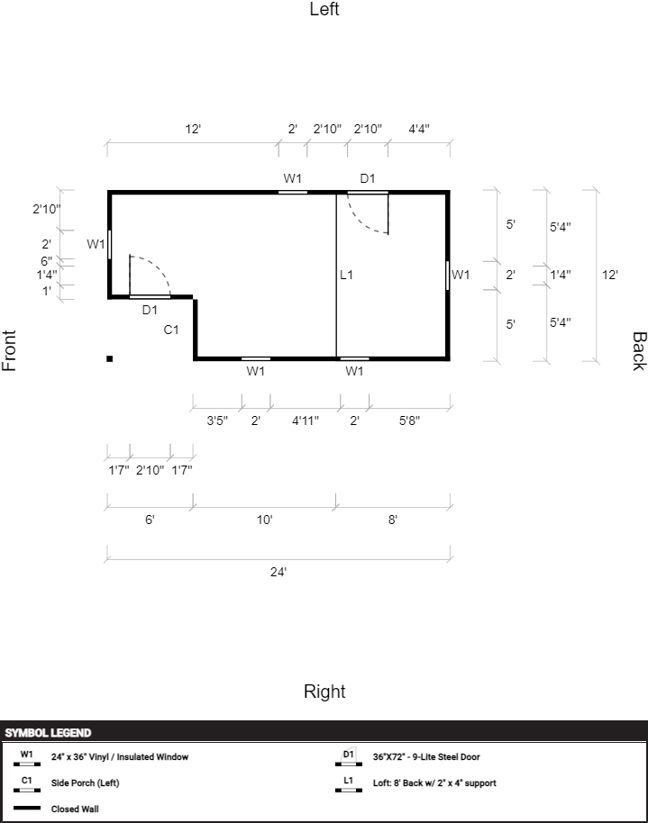 PRE-OWNED 12' x 24' Painted "Lofted Cottage" - Image 2