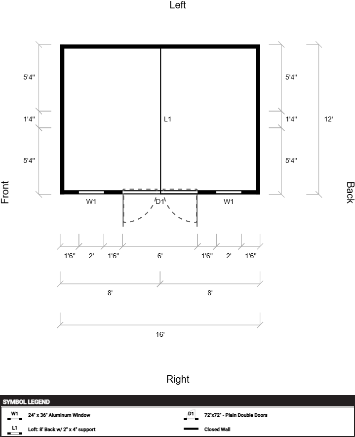 12' x 16' Painted "Side Loft Barn" - Image 2