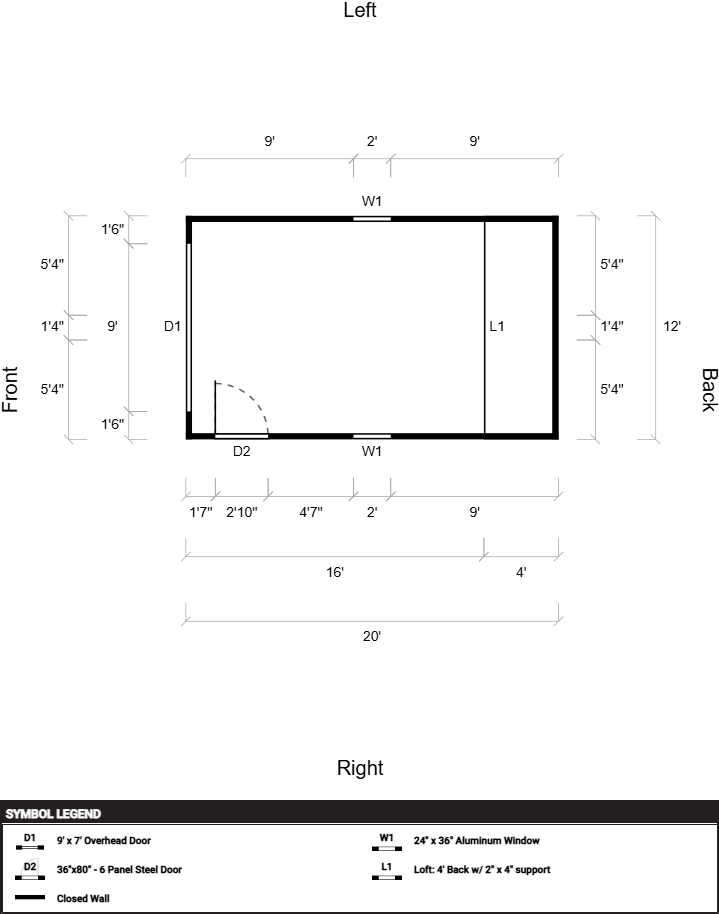 12' x 20' Painted "Garage" - Image 2