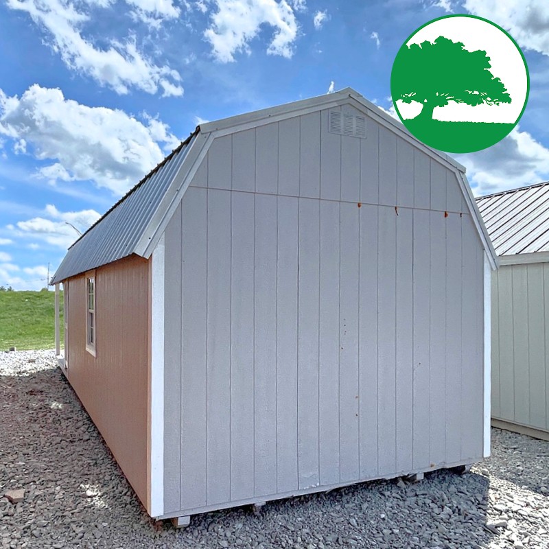 PRE-OWNED 12' x 32' Painted "Deluxe Lofted Cabin" - Image 3