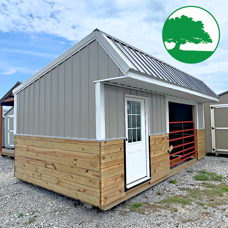 10' x 20' Metal "Animal Shelter w/ Tack Room"